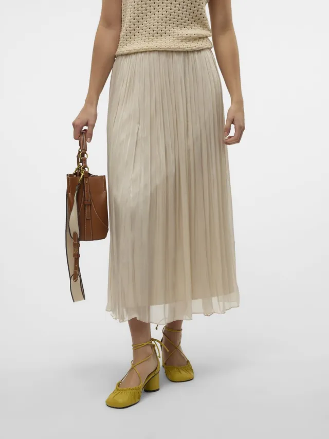 Vero Moda Vips NW Ankle Skirt Dames Beige
