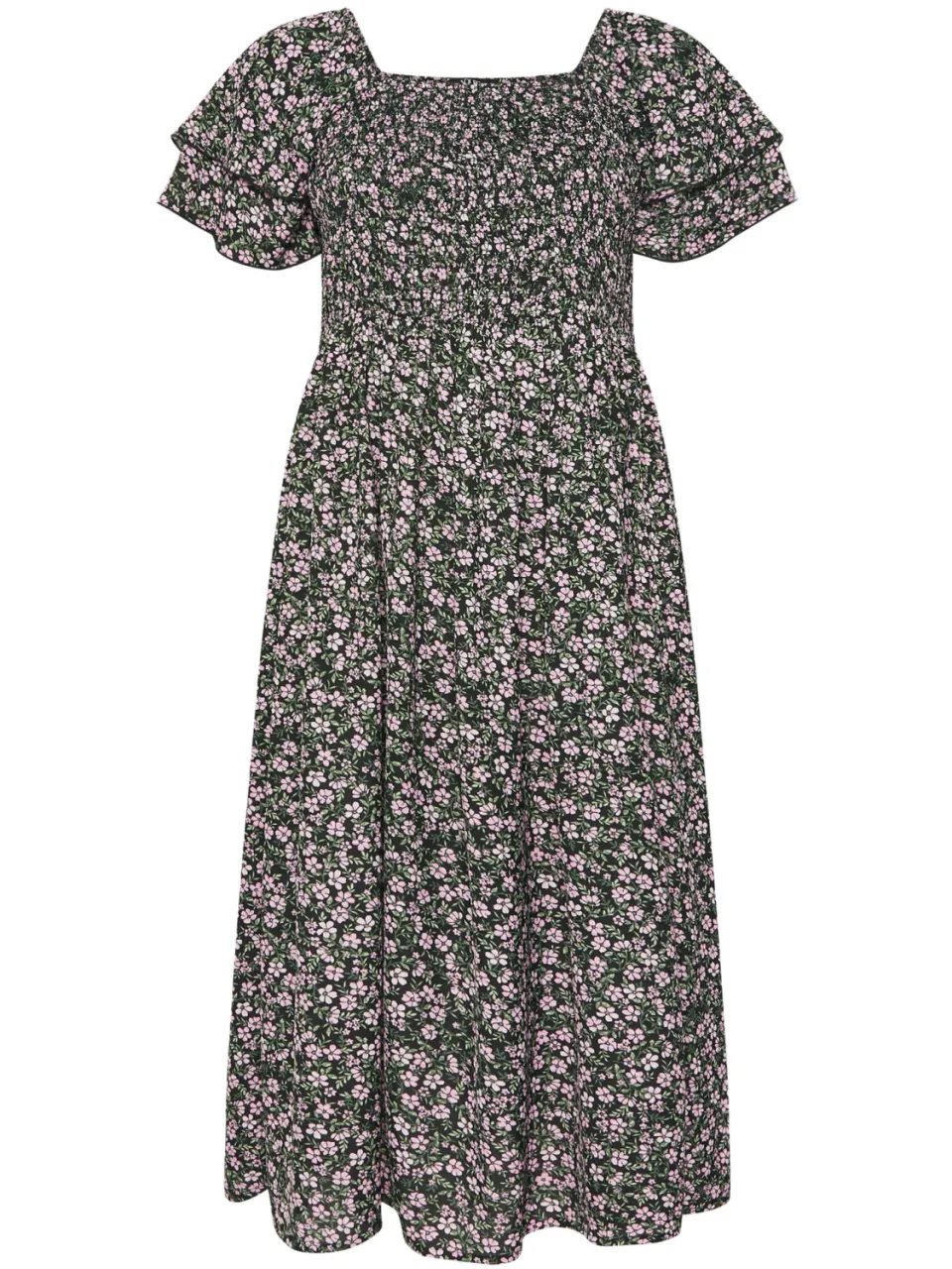 Yours Roze Maxijurk Met Bloemenprint En Smokwerk-64, foto 5
