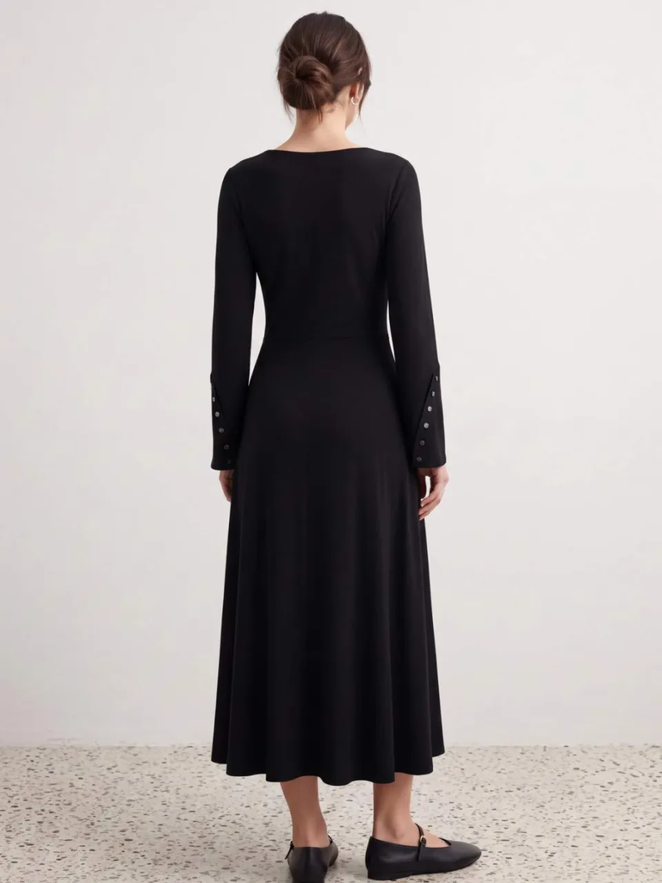 Trendyol Modest Dames Zwart Effen Maxi Lang A-lijn Modest Jurken, foto 2
