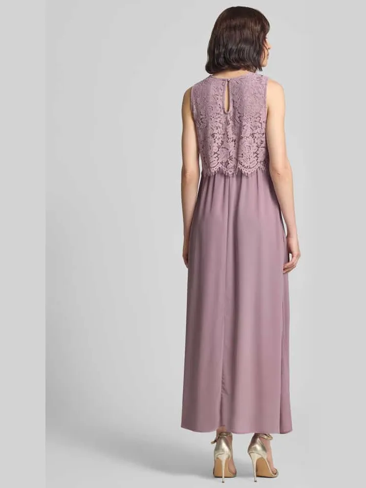 Vila Avondjurk met kant en ronde hals model 'MILINA LACE' mauve, foto 3