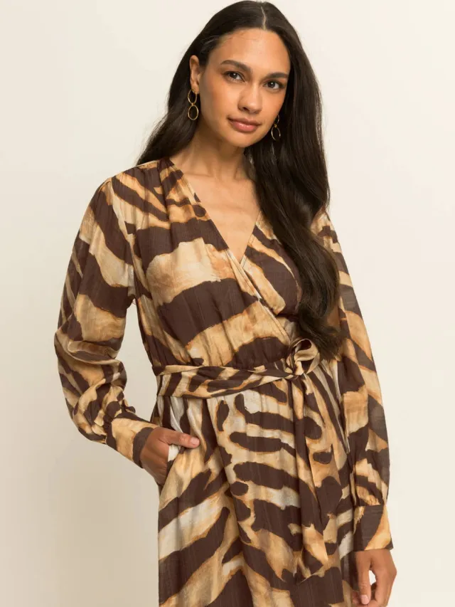 Expresso midi wikkeljurk met ceintuur en print - meerkleurig multi, foto 4