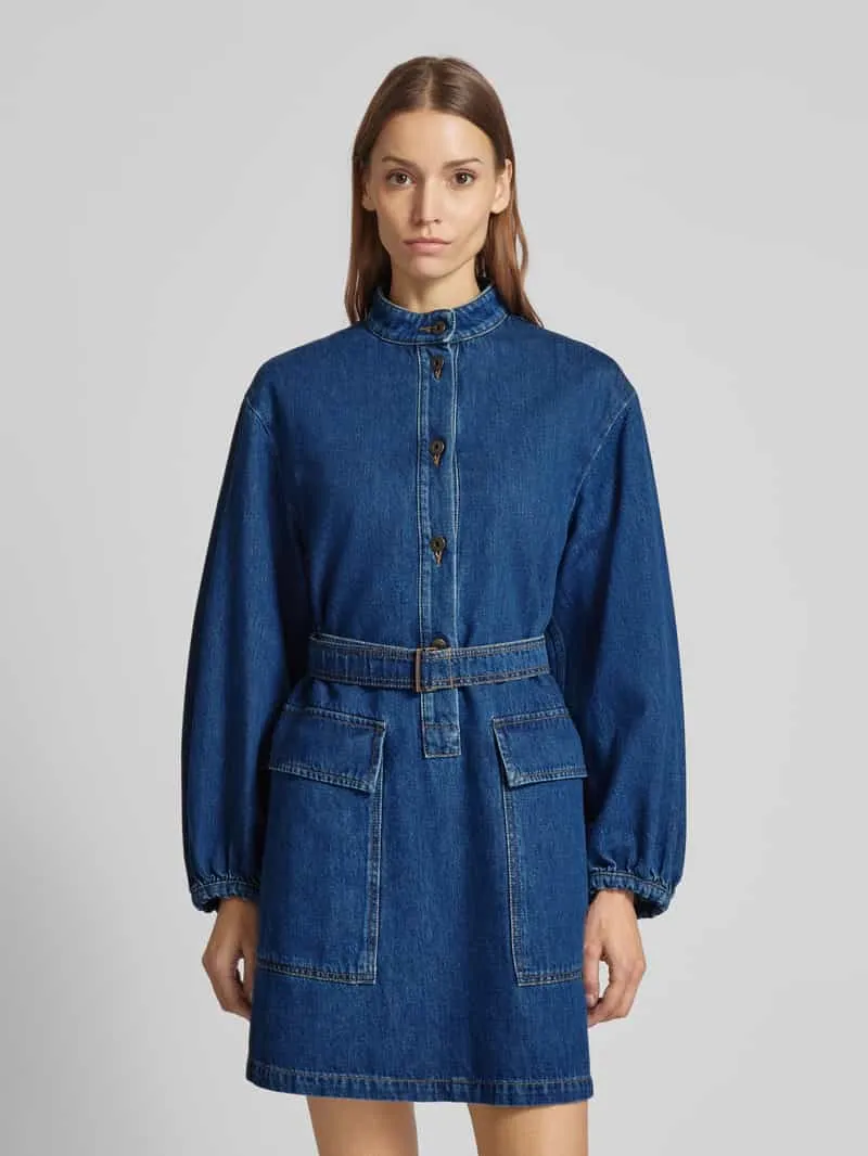 Max Mara Jeansjurk met tailleriem, model 'EURO' Blauw