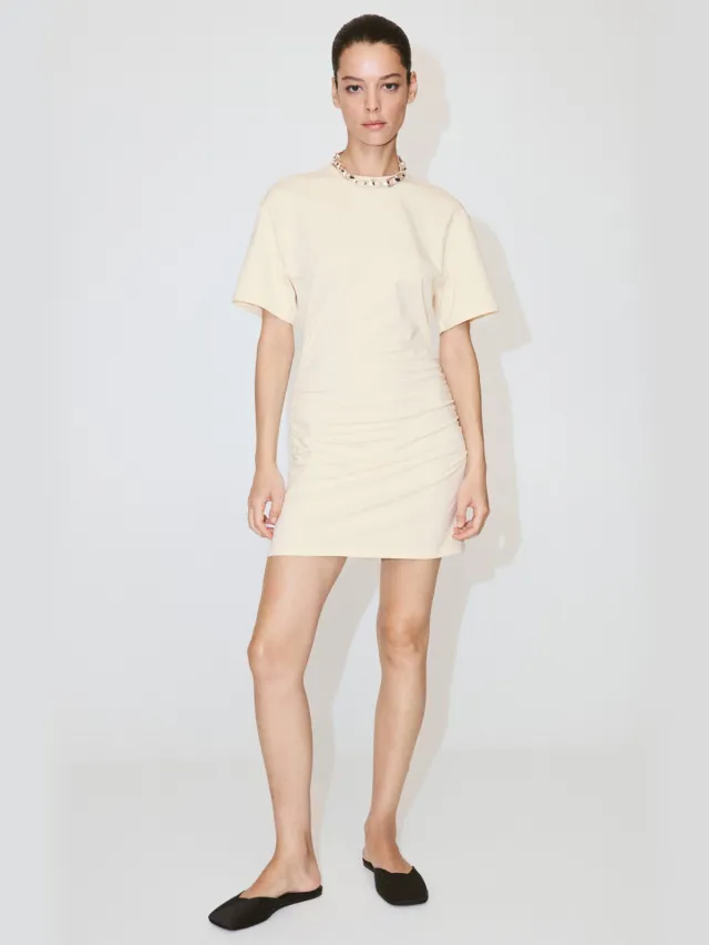 Mango korte zomerjurk - ecru