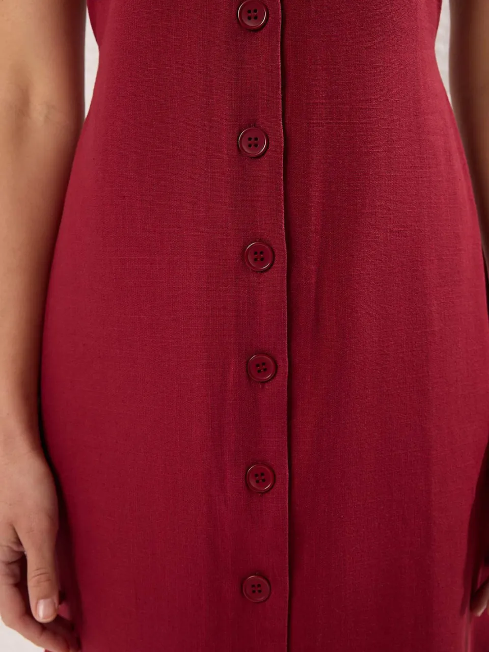 Trendyol TRENDYOLMİLLA Dames Bordeaux Effen Midi Mouwloos Casual Blousejurk Jurken, foto 2