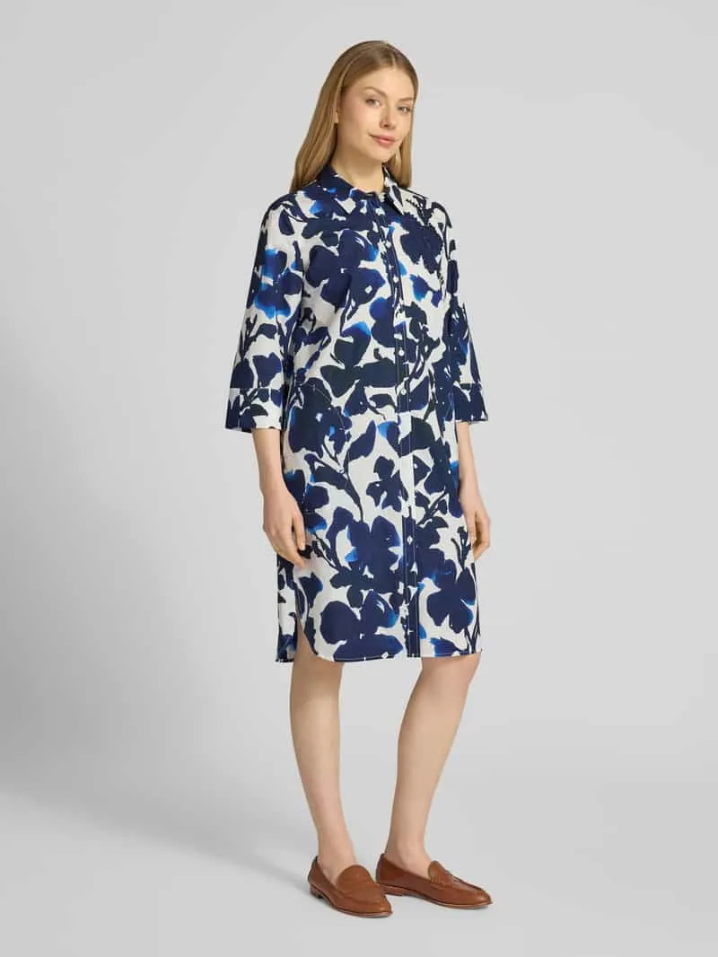 White Label Knie-lange overhemdjurk in all-over look donkerblauw, foto 3