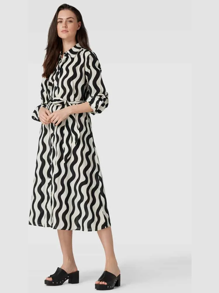 White Label Midi-jurk met all-over motief zwart, foto 4