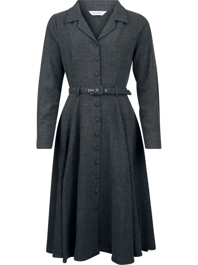 Banned Marigold Dress Dames Midi-jurk - zwart