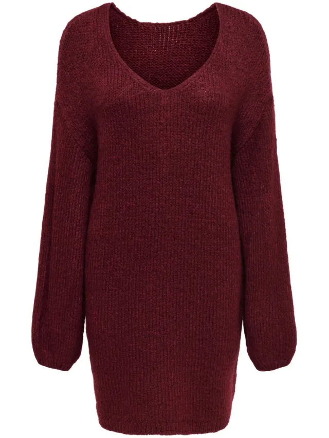 JDY Gebreide jurk JDYDINEA 2-way Korte jurk cabernet