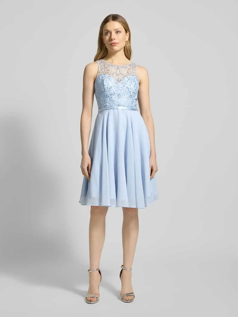 LUXUAR FASHION Cocktailjurk met strass-steentjes Lichtblauw