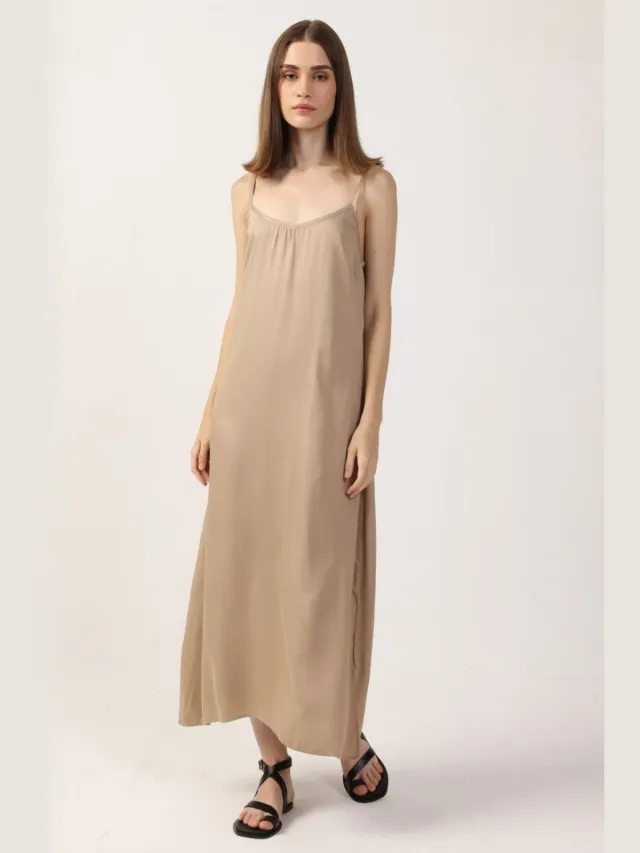 Neu Nomads dames vegan Midi Jurk Sammie Goldie Beige