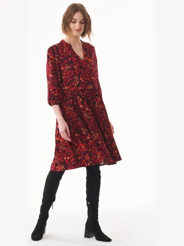 ORGANICATION dames vegan Jurk Flowers Rood