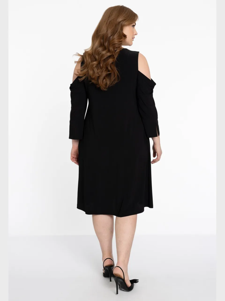 Yoek Jurk met cut-out | Zwart, foto 3