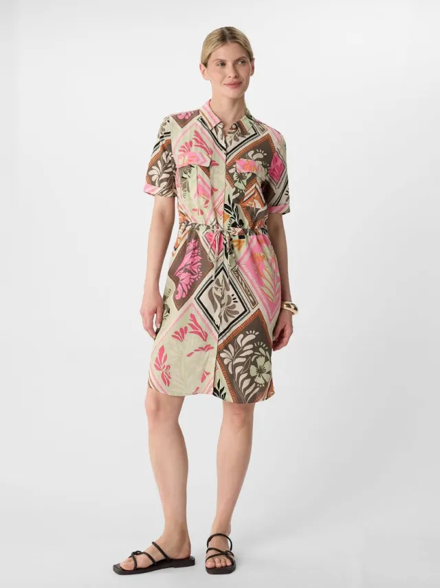 Comma female - Overhemdjurk met print all-over roze