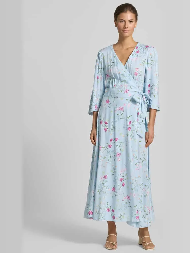 Yas Wikkeljurk met V-hals model 'SAVANNA' Lichtblauw