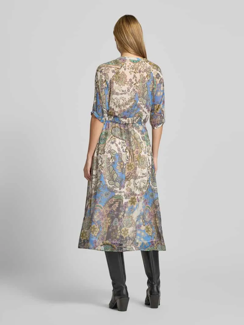 Smith and Soul Midi-jurk met all-over paisleydessin Bleu