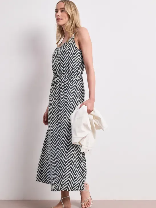 Street One Midi-jurk met zigzagpatroon Blauw