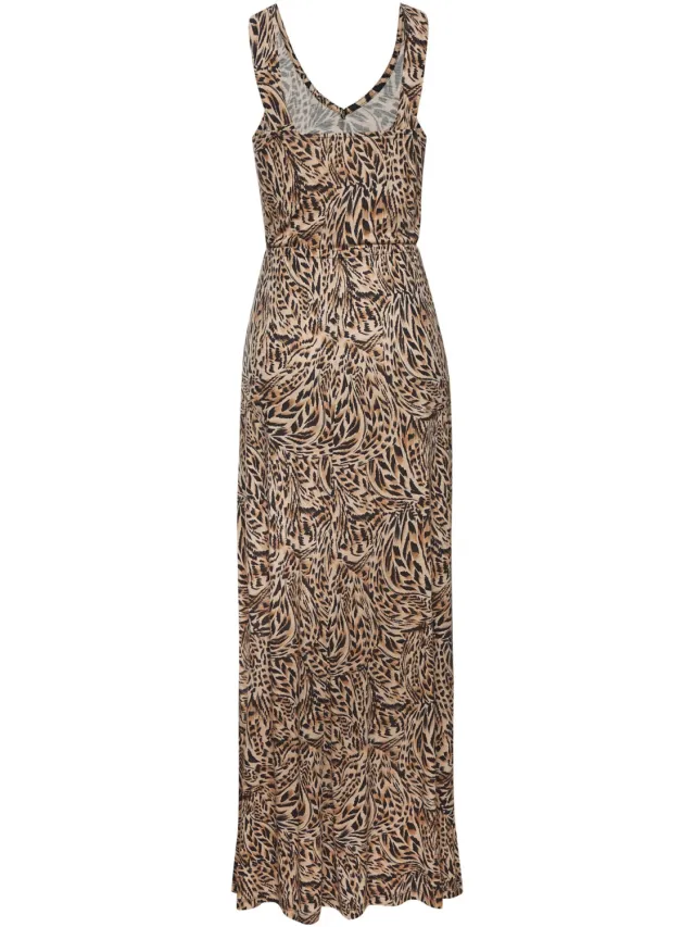Maxi-jurk beige/jeansblauw bedrukt, foto 2