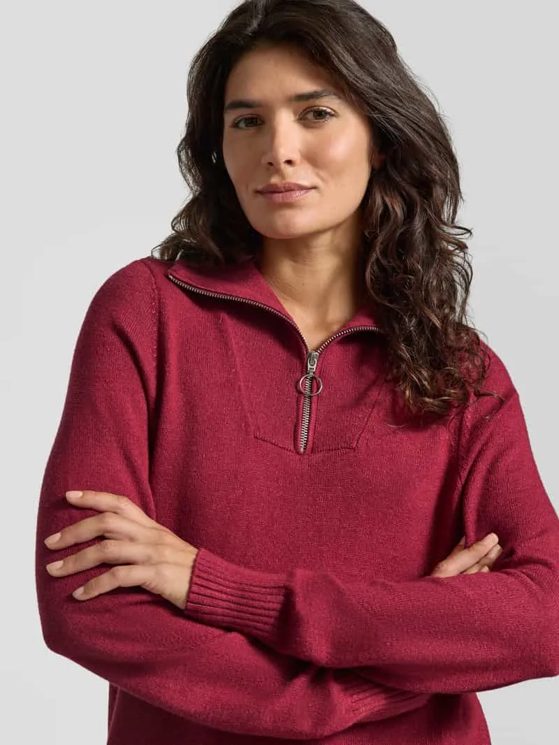 Christian Berg Woman Knie-lange jurk van pure viscose in tricotlook donkerrood gemêleerd, foto 5