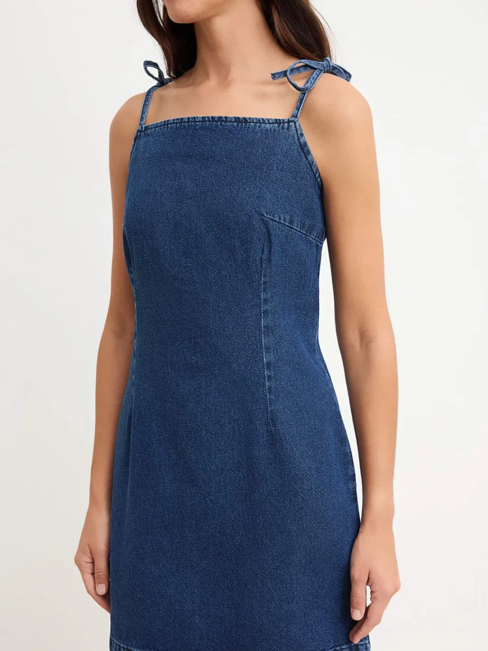 Trendyol TRENDYOLMİLLA Dames Donkerblauw Effen Kort / Mini Mouwloos A-lijn Jurken marineblauw/blauw, foto 2