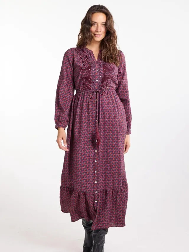 Didi Dames Dress Motive Wine Lovely print Rood