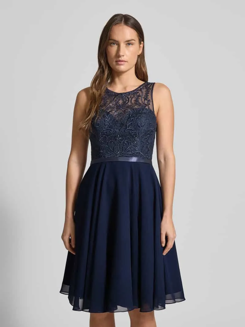 LUXUAR FASHION Cocktailjurk met strass-steentjes donkerblauw, foto 3