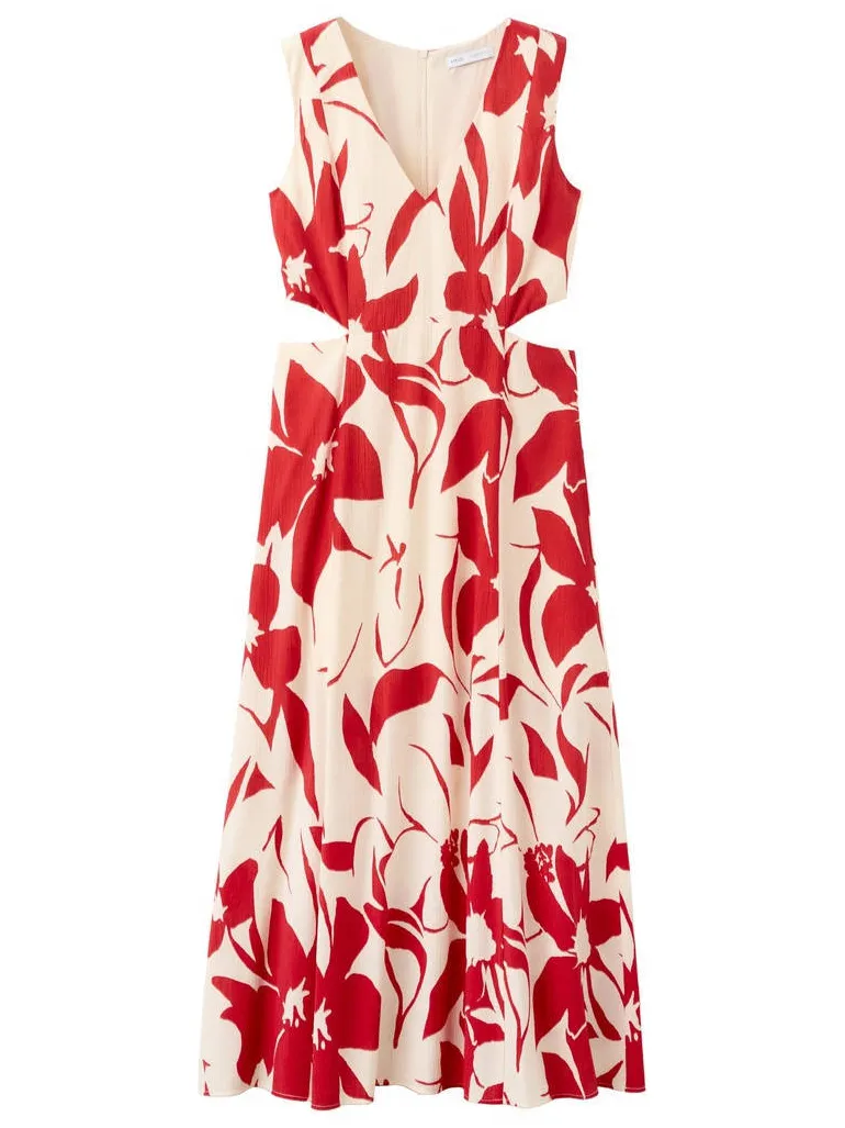 Mango gebloemde maxi jurk - rood, foto 2