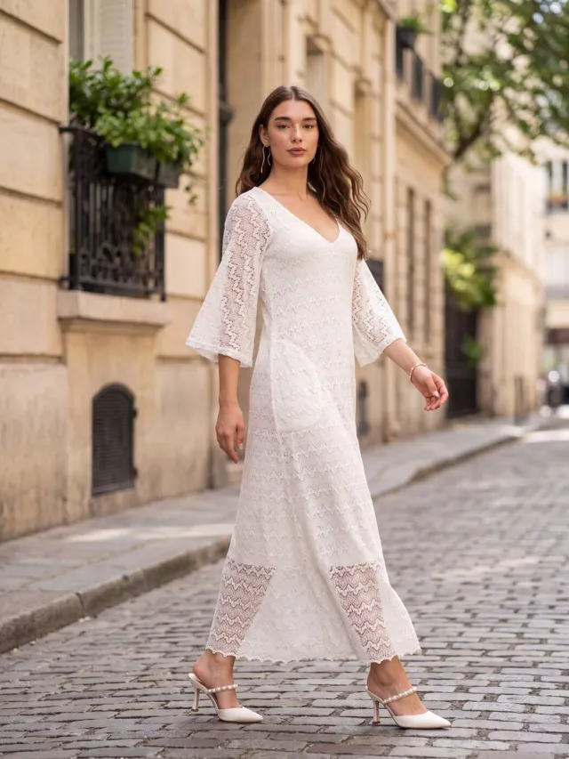 Ana Alcazar 041895-3831 Dames - Jurk - Wit
