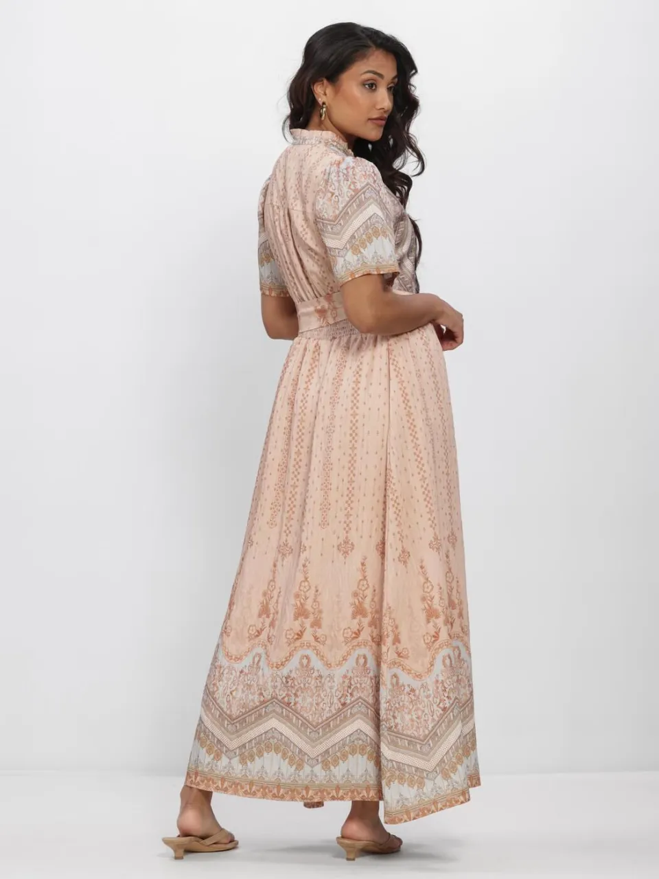 NEO NOIR Dames Jurken Moviana Flower Border Dress - Perzik, foto 3
