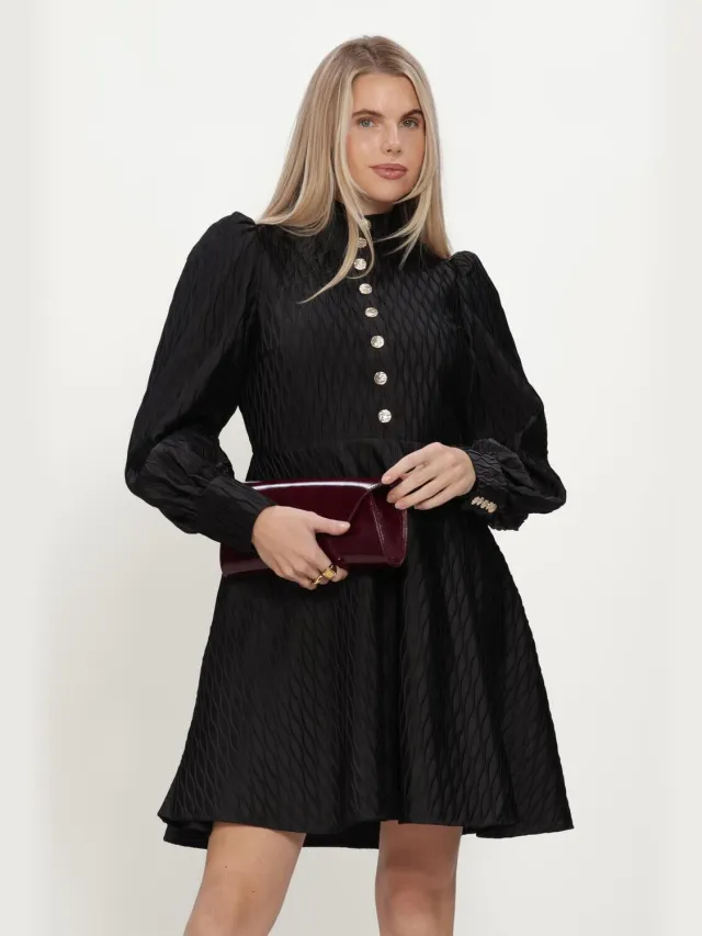 Y.A.S. YAS Dames Jurken Yasripple Ls Dress - Zwart