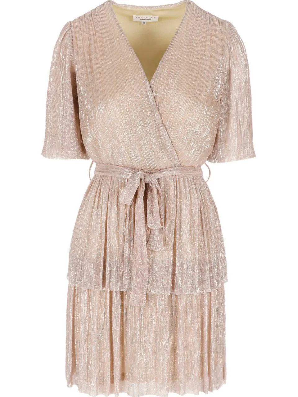 LOLALIZA korte jurk met lurex beige, foto 2
