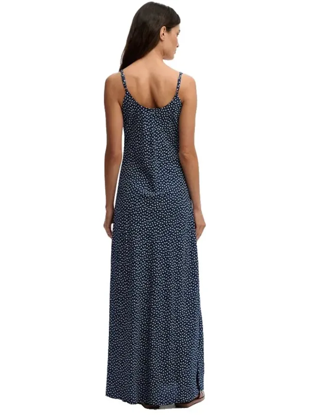 Superdry Printed Cami Maxi Lange Jurk Zonder Mouwen Blauw S Vrouw Navy Blue Ditsy Hearts