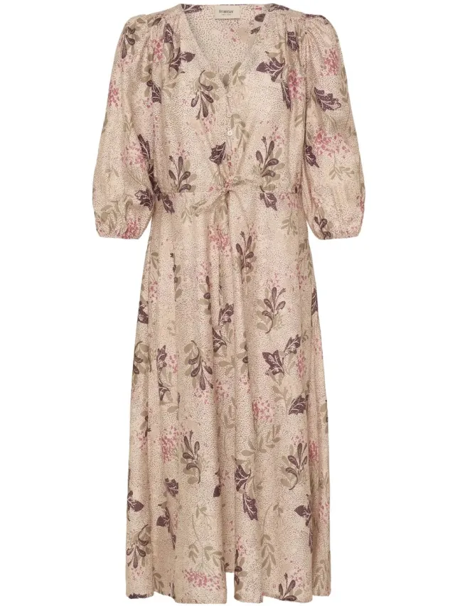 Fransa FRSERENA DR 2 - Dames - Midi jurken SERENA FLORAL PUMICESTONE