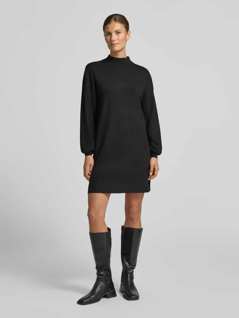 Vero Moda relaxed fit tricotjurk van viscosemix model 'NANCY' donkergrijs gemêleerd, foto 3