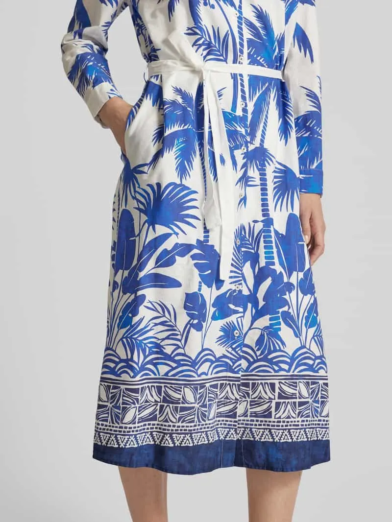 Emily Van den Bergh Midi-jurk met doorknoopsluiting blauw, foto 3