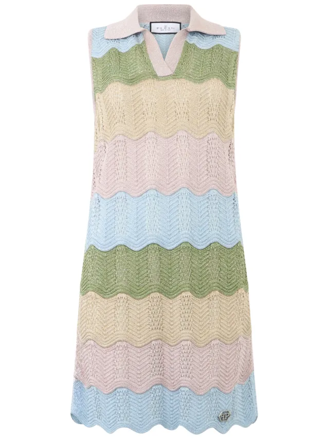 Philipp Plein Polo Neck Mini Dress Color Wave veelkleurig, foto 2