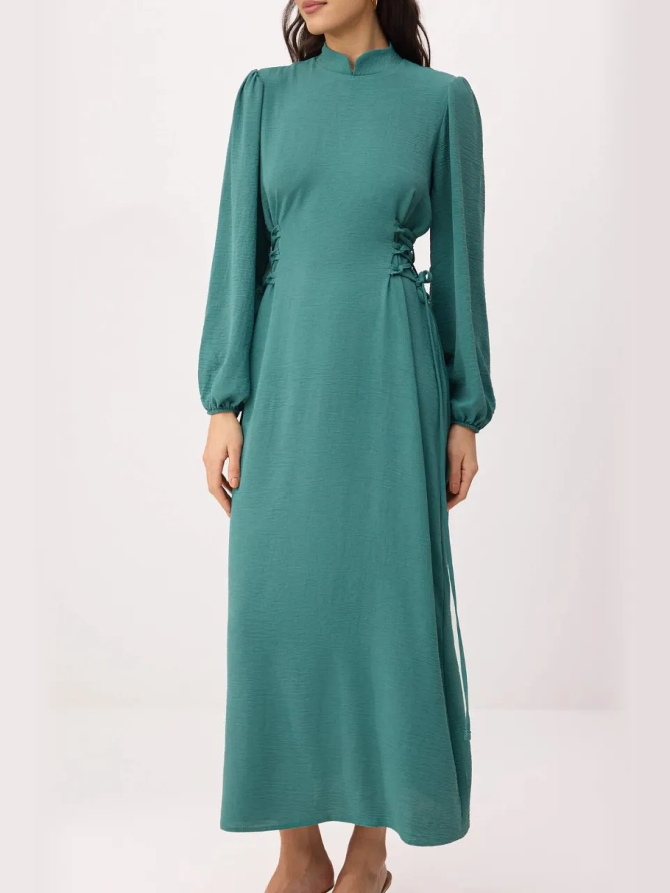 Trendyol Modest Dames Blauw Effen Maxi Lang Casual A-lijn Modest Jurken, foto 2