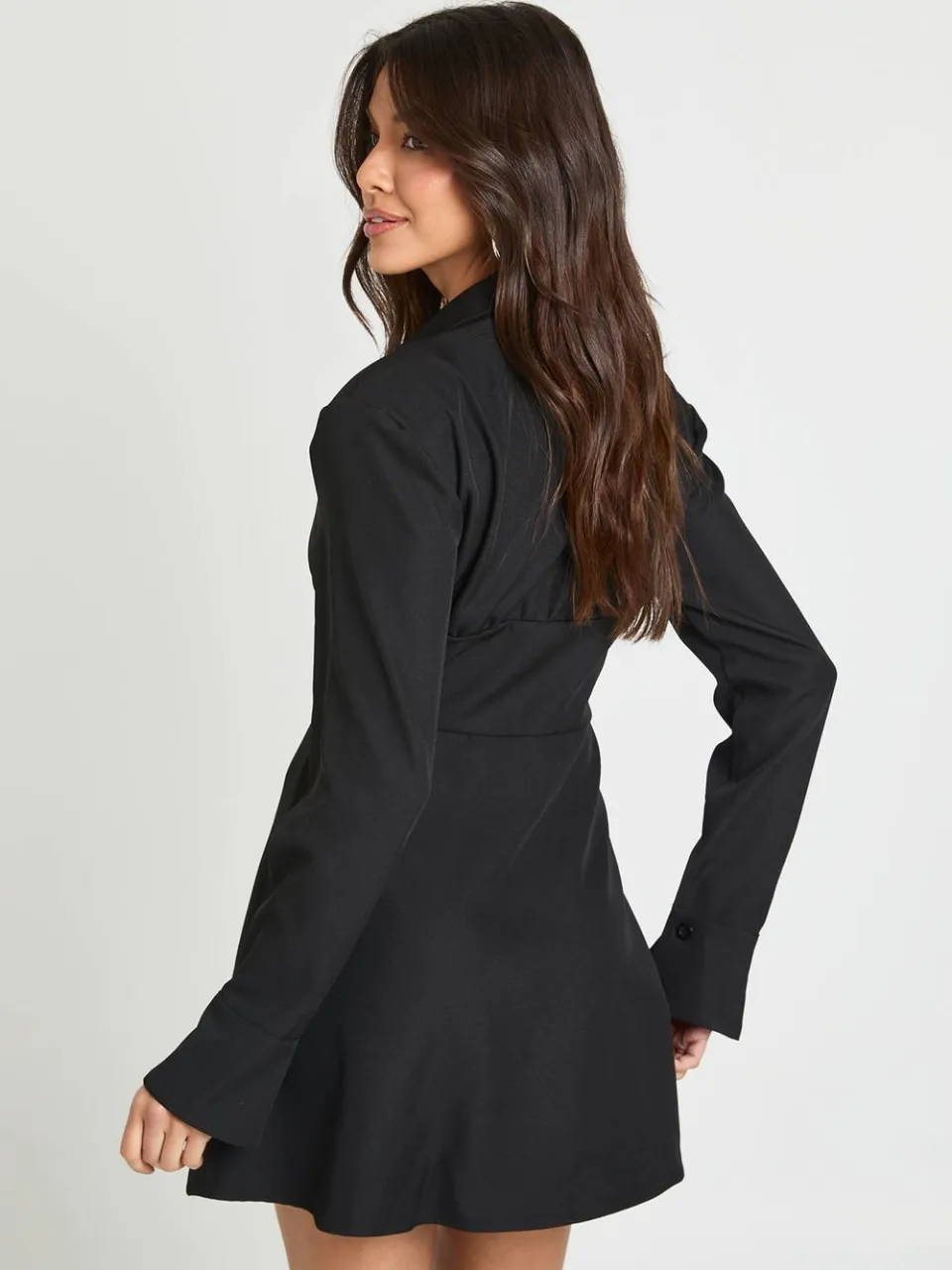 boohoo Dames Gestructureerde Corset Jurk Met Haaksluiting En Skater Rok zwart, foto 2
