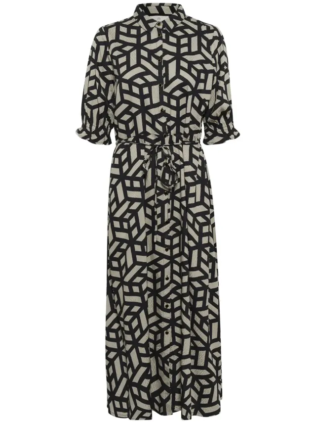 Kaffe Damesjurk KAFFE KAveronica Maxi elephant skin black graphic l