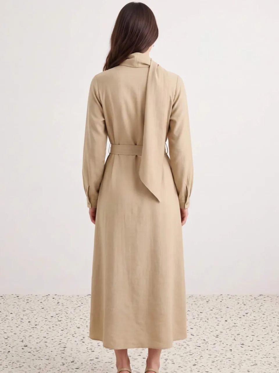 Trendyol Modest Dames Bruin Effen Maxi Lang Recht Modest Jurken, foto 2