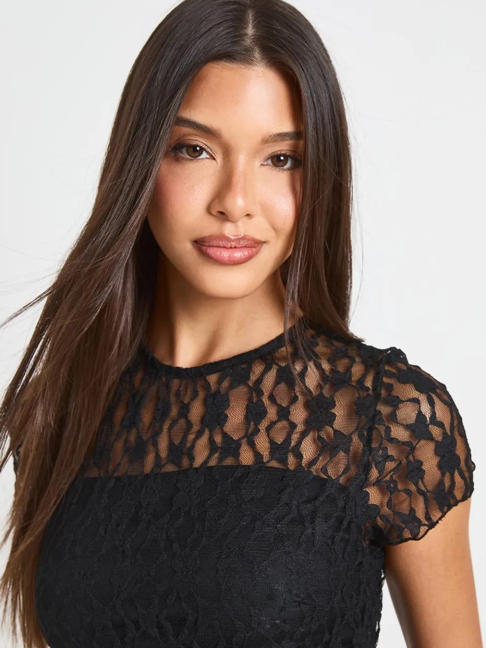 boohoo Dames Kanten Mini-jurk Met Kapmouwtjes En Voering zwart, foto 4