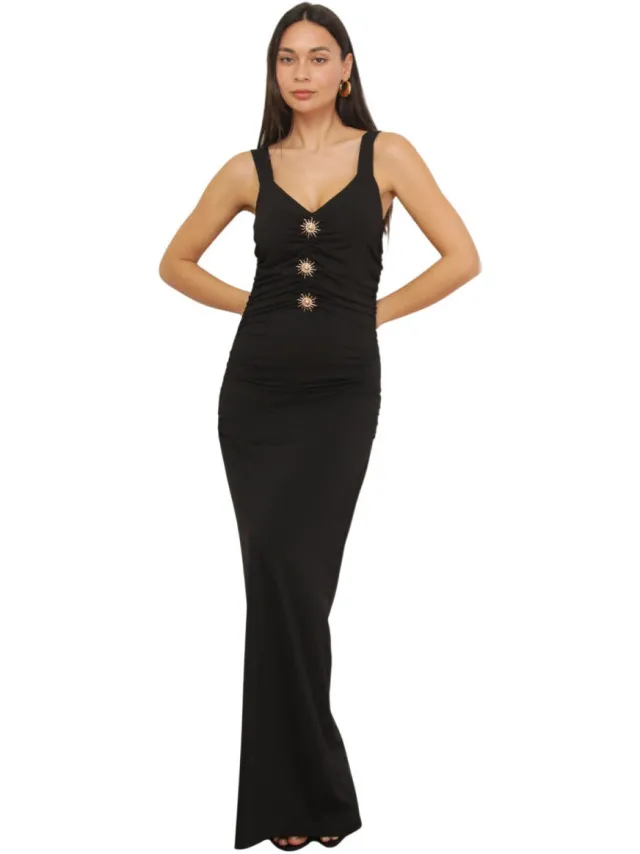 La Modeuse Lange Jurk La Modeuse 78045_P185325 Zwart