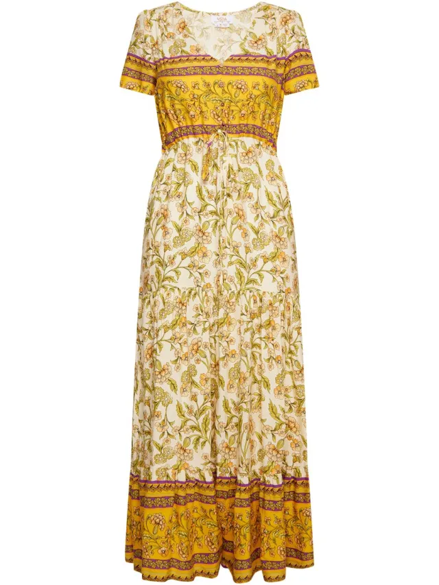 Usha Zomerjurk Wol Wit Veelkleurig