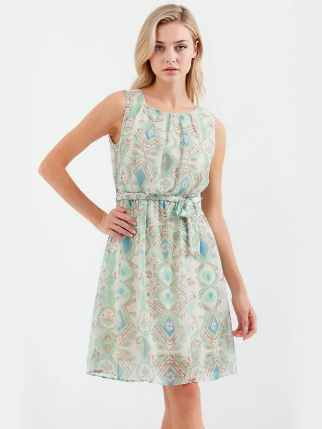 Big Dart Mini-jurk met striksluiting en strikdetail Mint