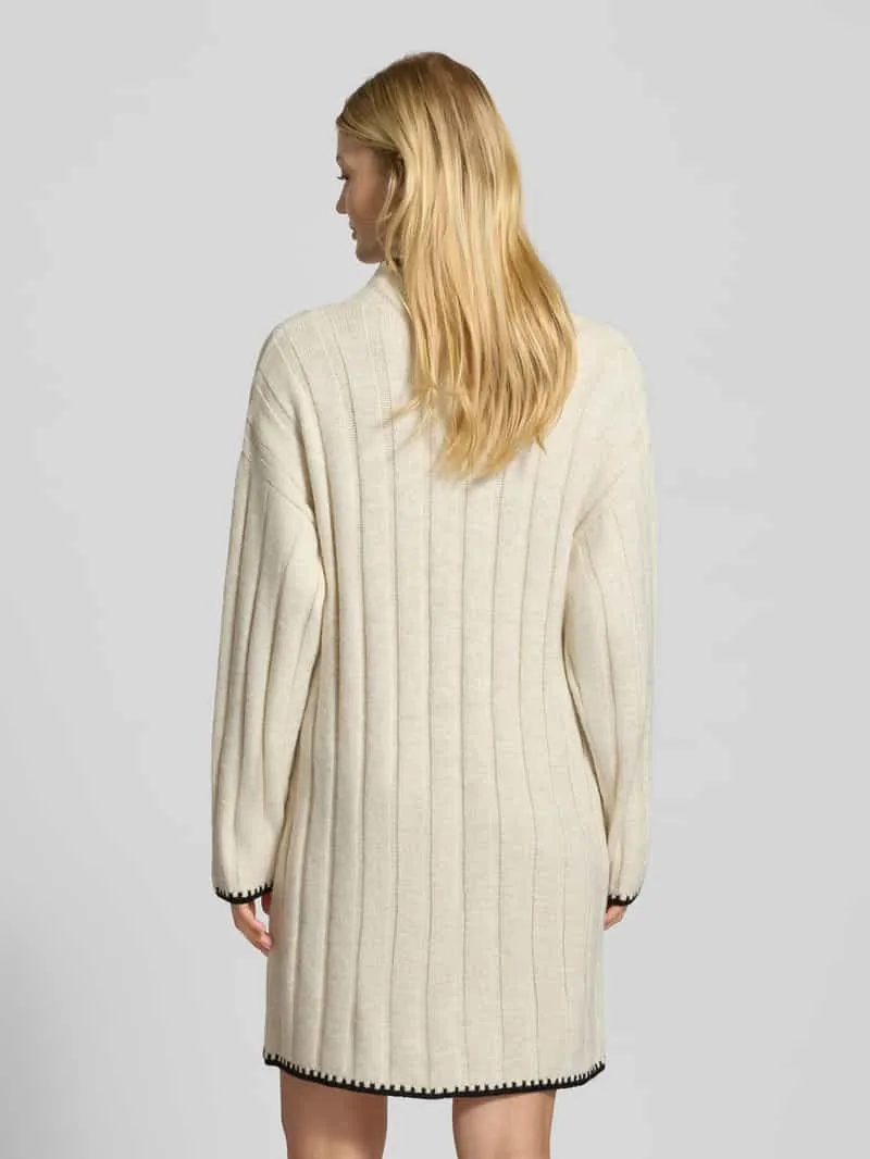 Only Comfort fit gebreide jurk met contrastdetails, model 'CHICK' offwhite, foto 3