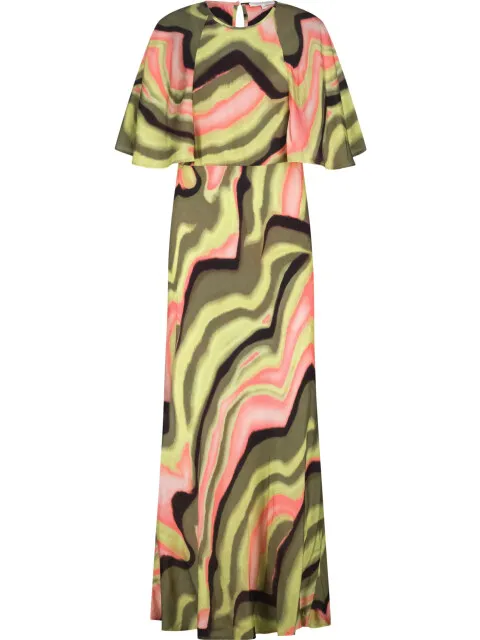 Tramontana Dress print multi colours Groen