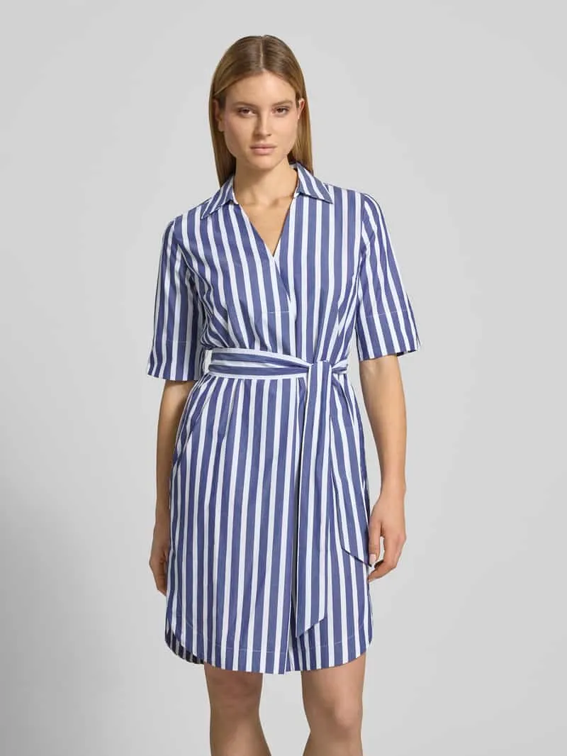 White Label Knie-lange overhemdjurk met strikceintuur Blauw