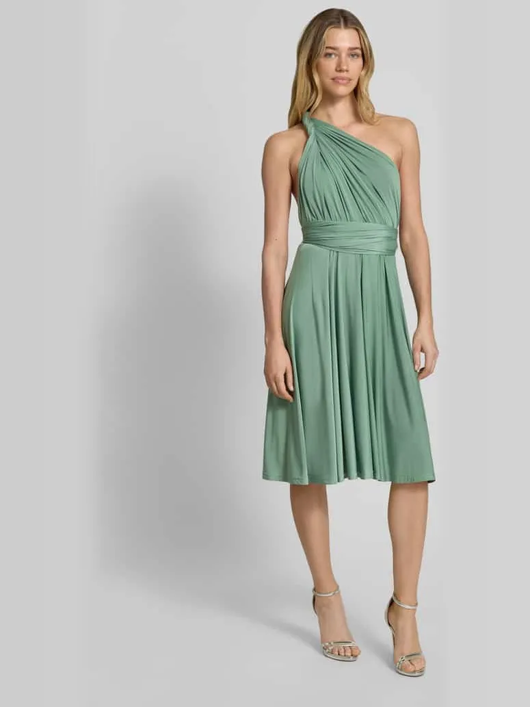 Rose Avenue Knie-lange cocktailjurk met diepe V-hals Lindegroen