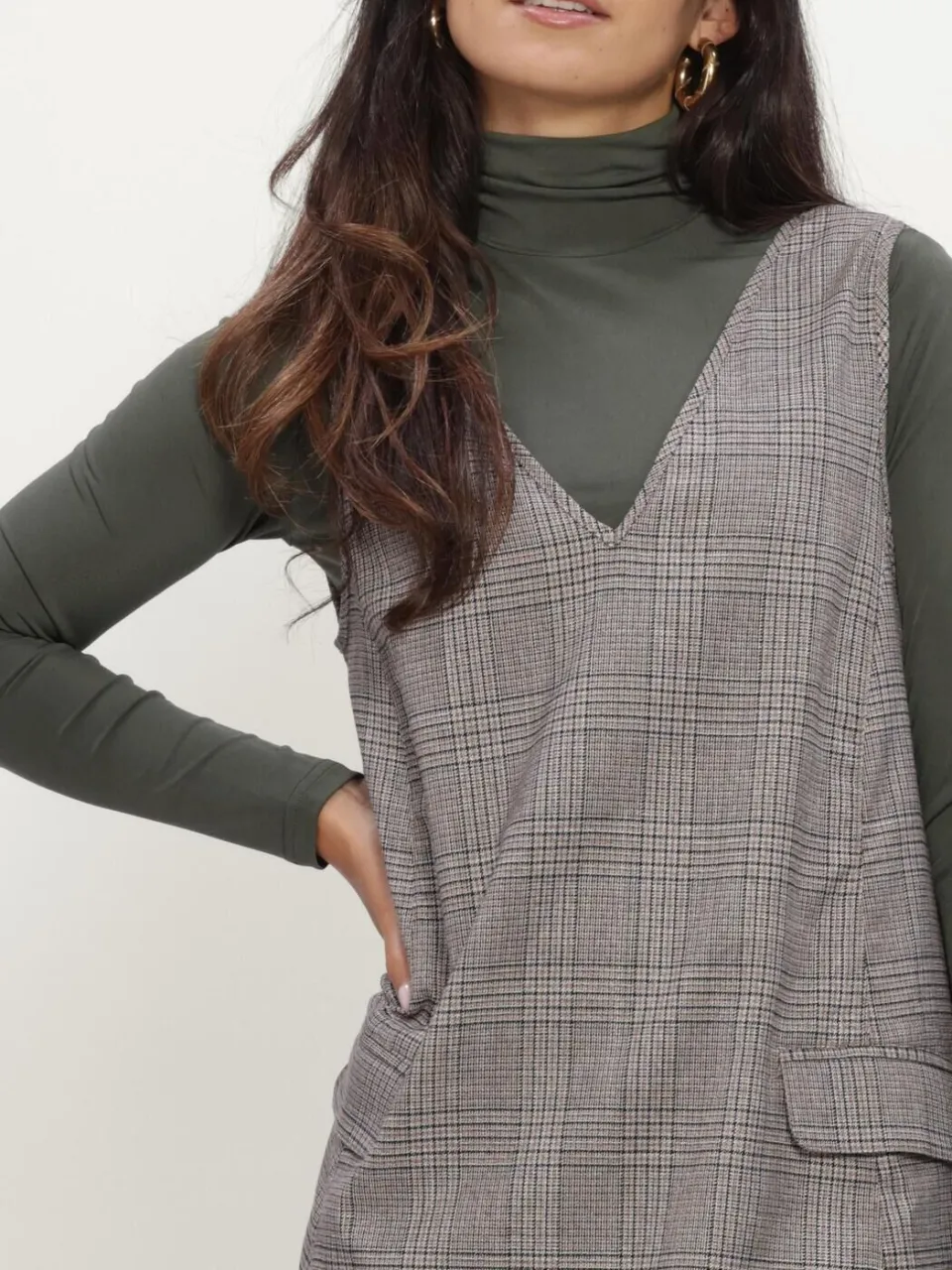Y.A.S. YAS Dames Jurken Yasdakota Sl Wide Spencer Dress - Bruin, foto 4