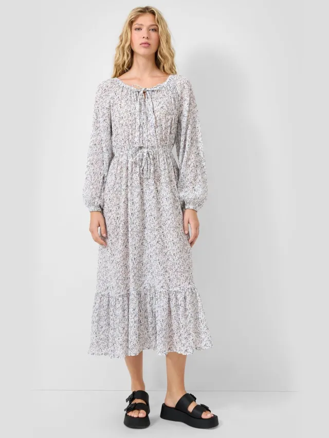 QS female - Chiffon jurk crème