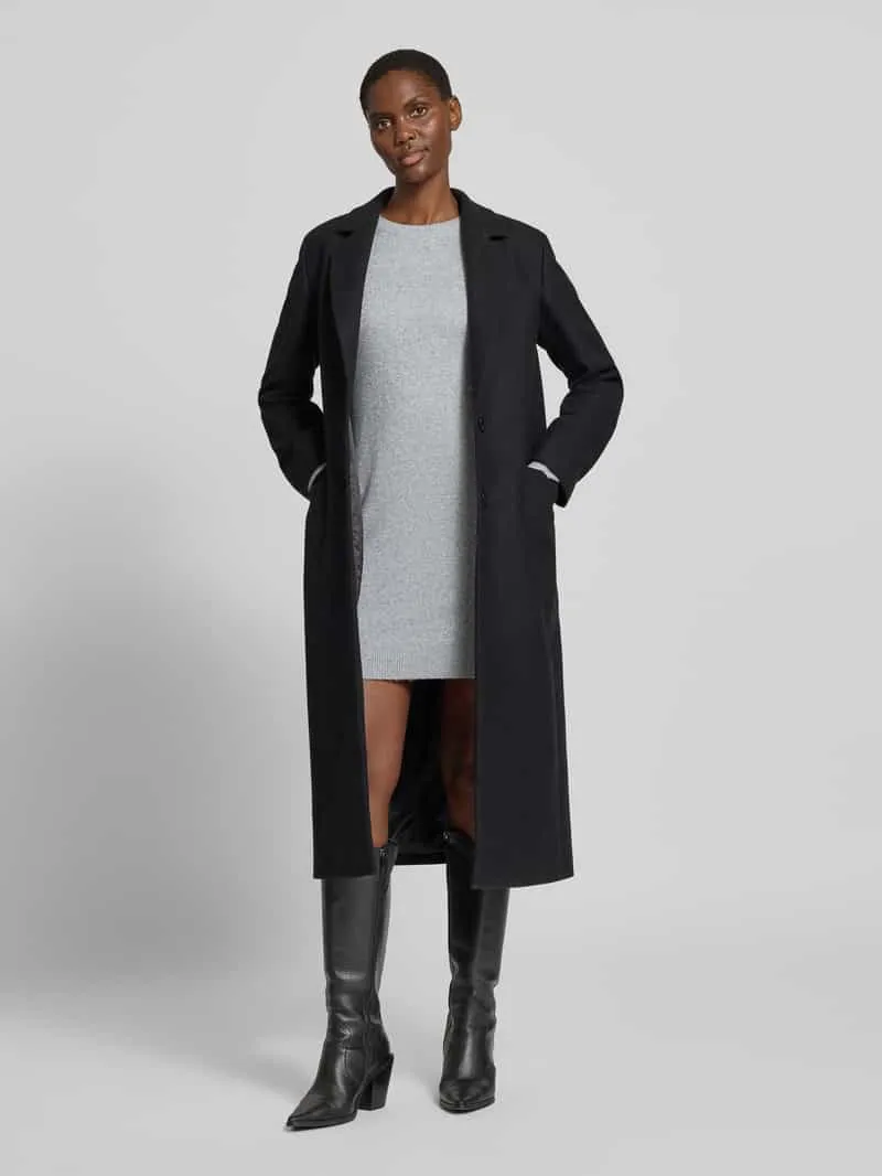 Vero Moda Getailleerde tricotjurk met ronde hals model 'DOFFY' Lichtgrijs gemêleerd